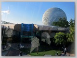 The shimmering geosphere that houses Spaceship Earth
